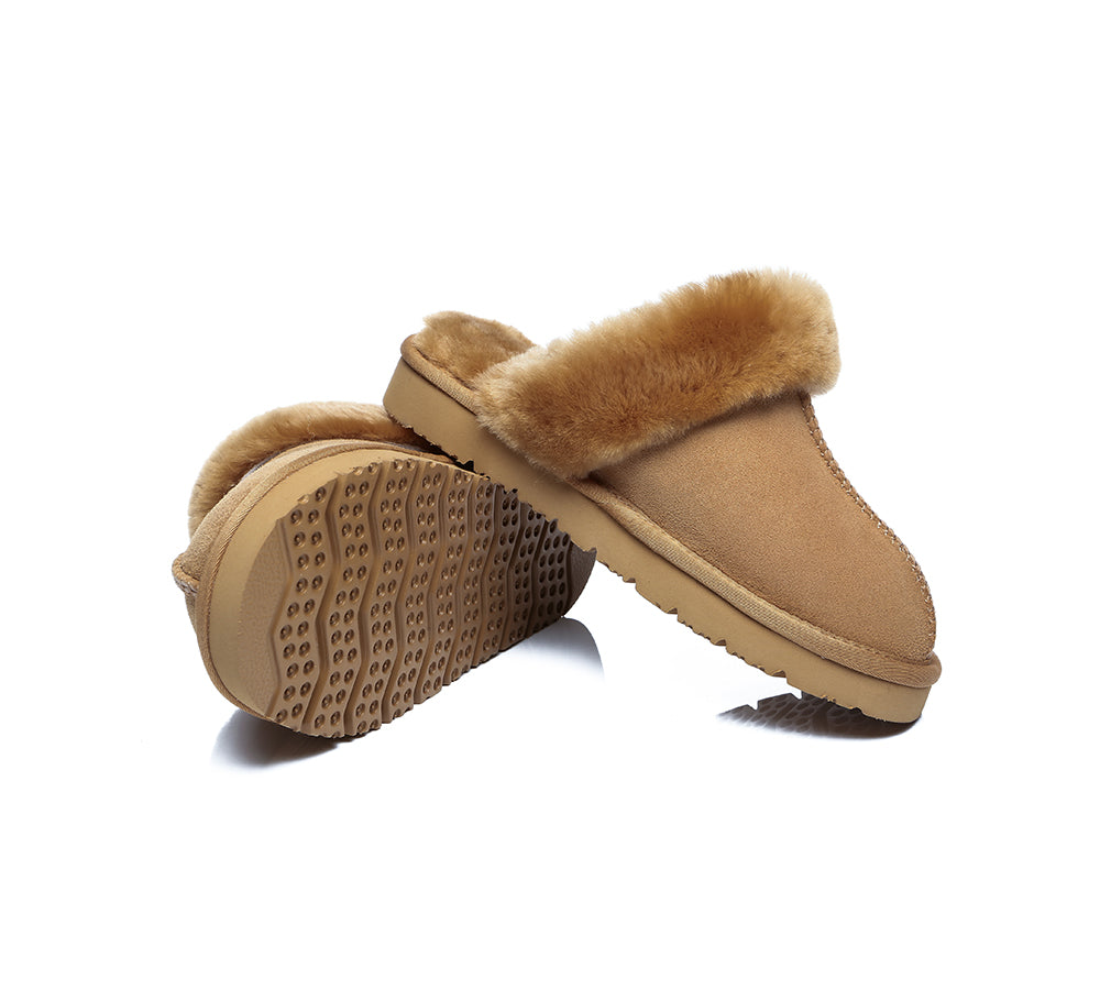 UGG Slippers - Sheepskin Wool Slippers Women Muffin Slipper Special Colour