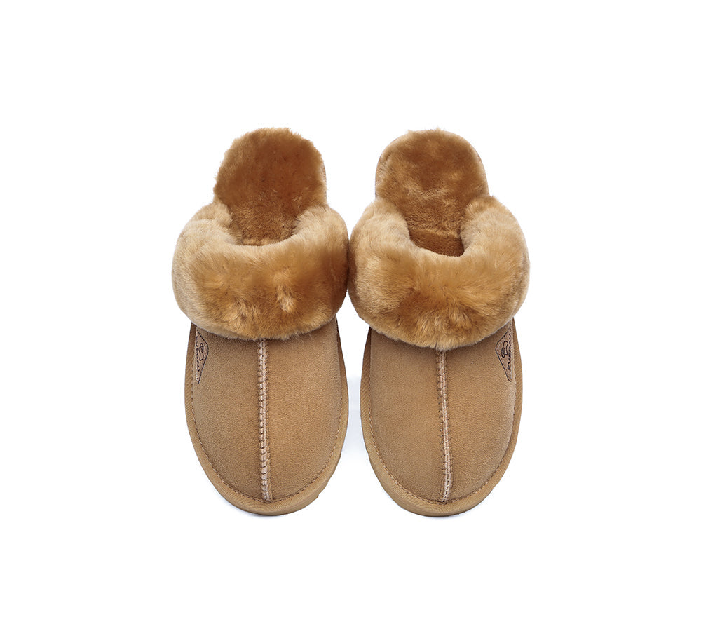 UGG Slippers - Sheepskin Wool Slippers Women Muffin Slipper Special Colour
