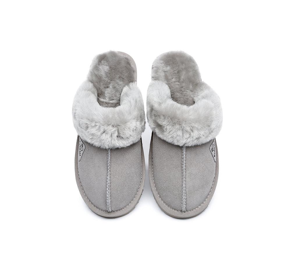 UGG Slippers - Sheepskin Wool Slippers Women Muffin Slipper Special Colour