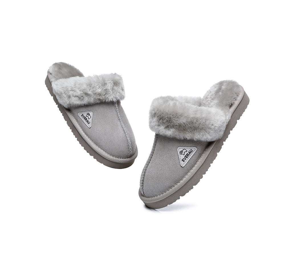 UGG Slippers - Sheepskin Wool Slippers Women Muffin Slipper Special Colour