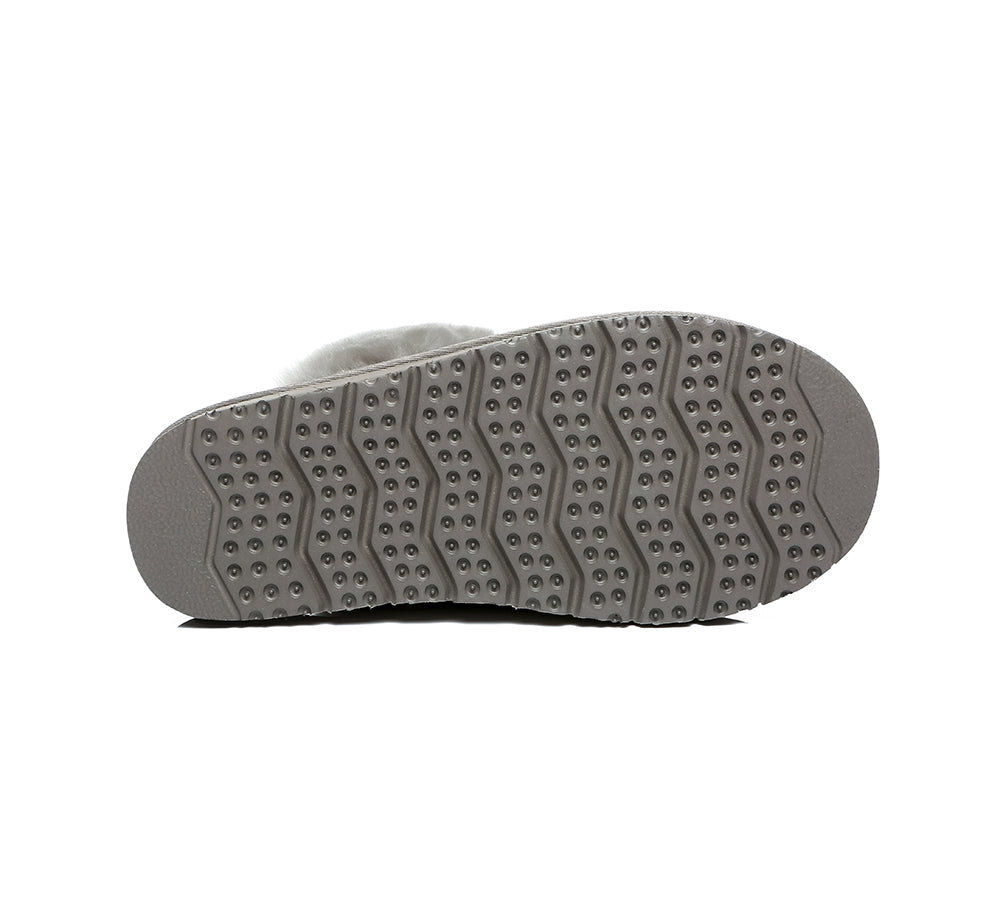 UGG Slippers - Sheepskin Wool Slippers Women Muffin Slipper Special Colour
