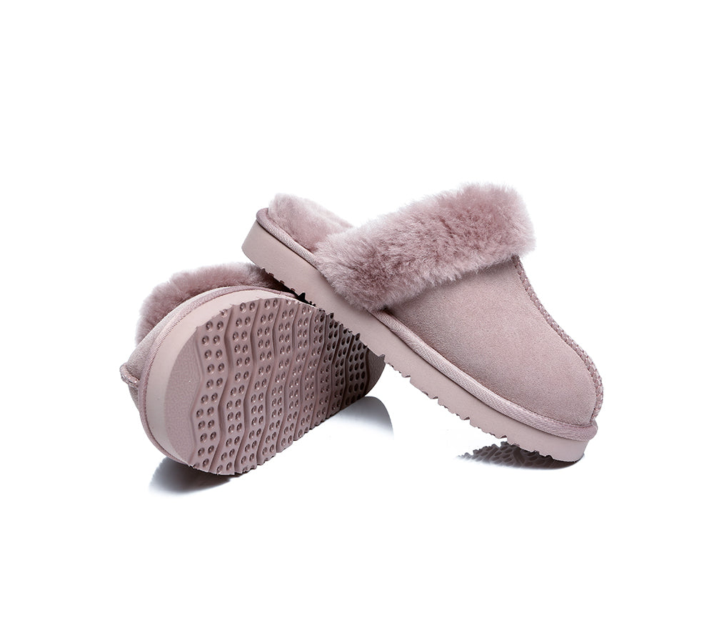 UGG Slippers - Sheepskin Wool Slippers Women Muffin Slipper Special Colour