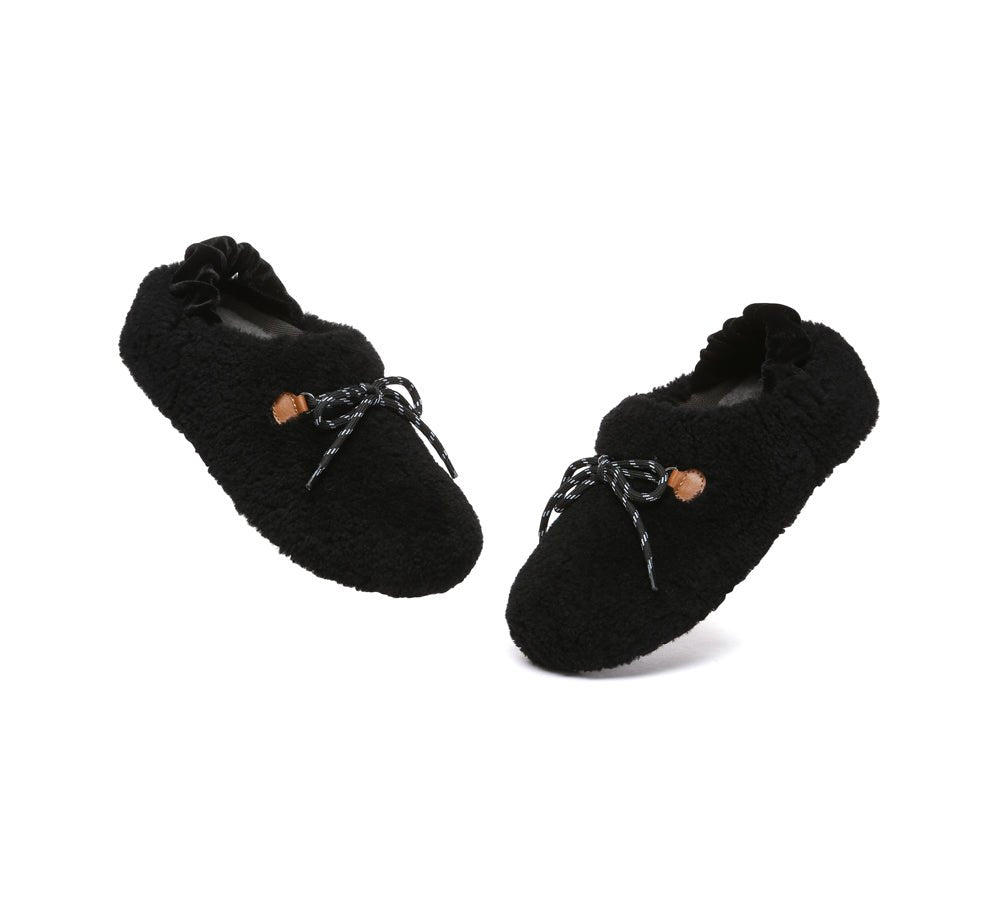 UGG Slippers Women Curly Sheepskin Wool Slingback Barrett - UGG Slippers - Black - AU Ladies 4 / AU Men 2 / EU 35 - Uggoutlet