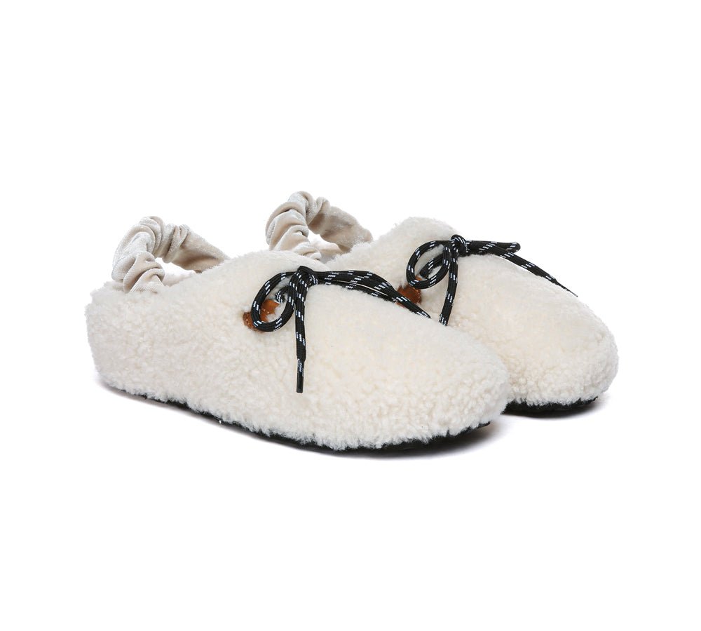 UGG Slippers Women Curly Sheepskin Wool Slingback Barrett - UGG Slippers - Cream - AU Ladies 4 / AU Men 2 / EU 35 - Uggoutlet