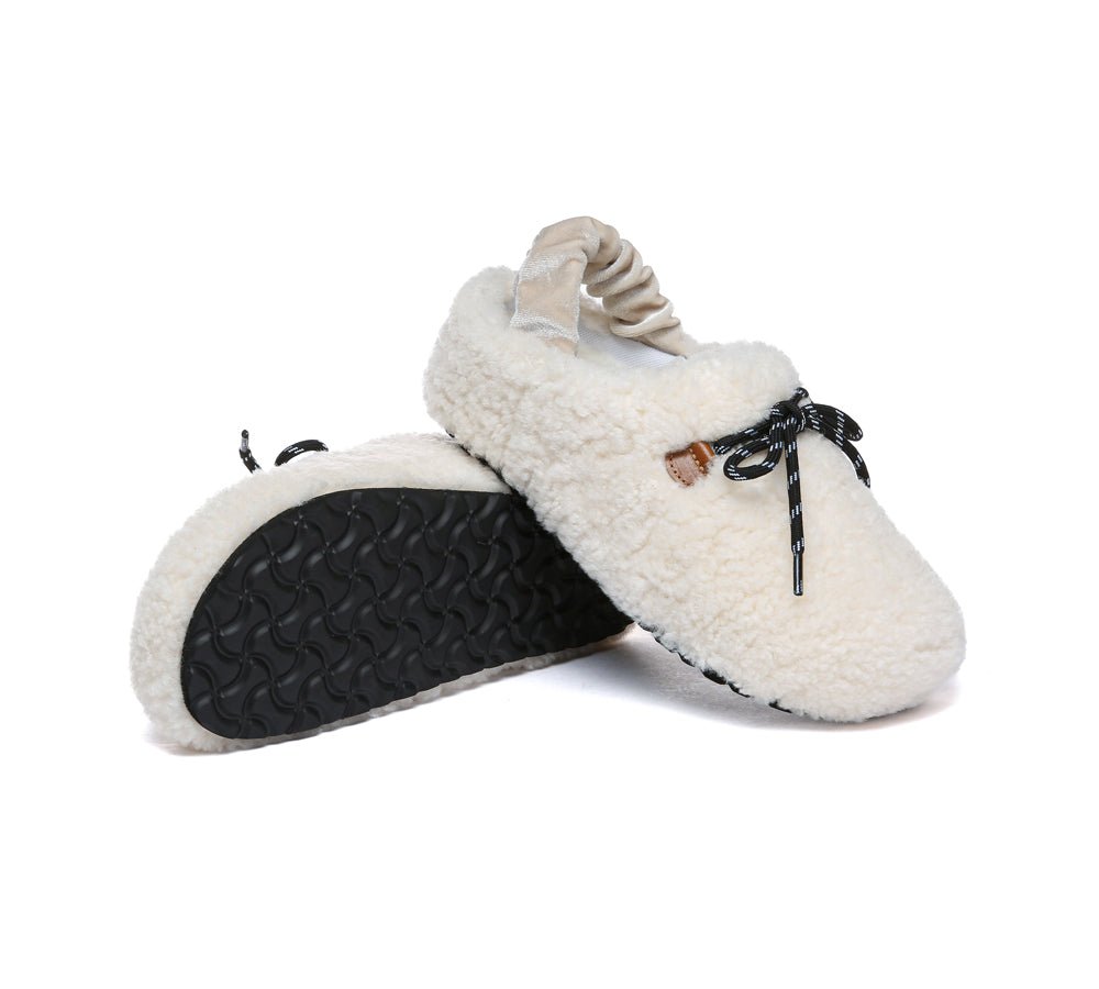 UGG Slippers Women Curly Sheepskin Wool Slingback Barrett - UGG Slippers - Cream - AU Ladies 4 / AU Men 2 / EU 35 - Uggoutlet