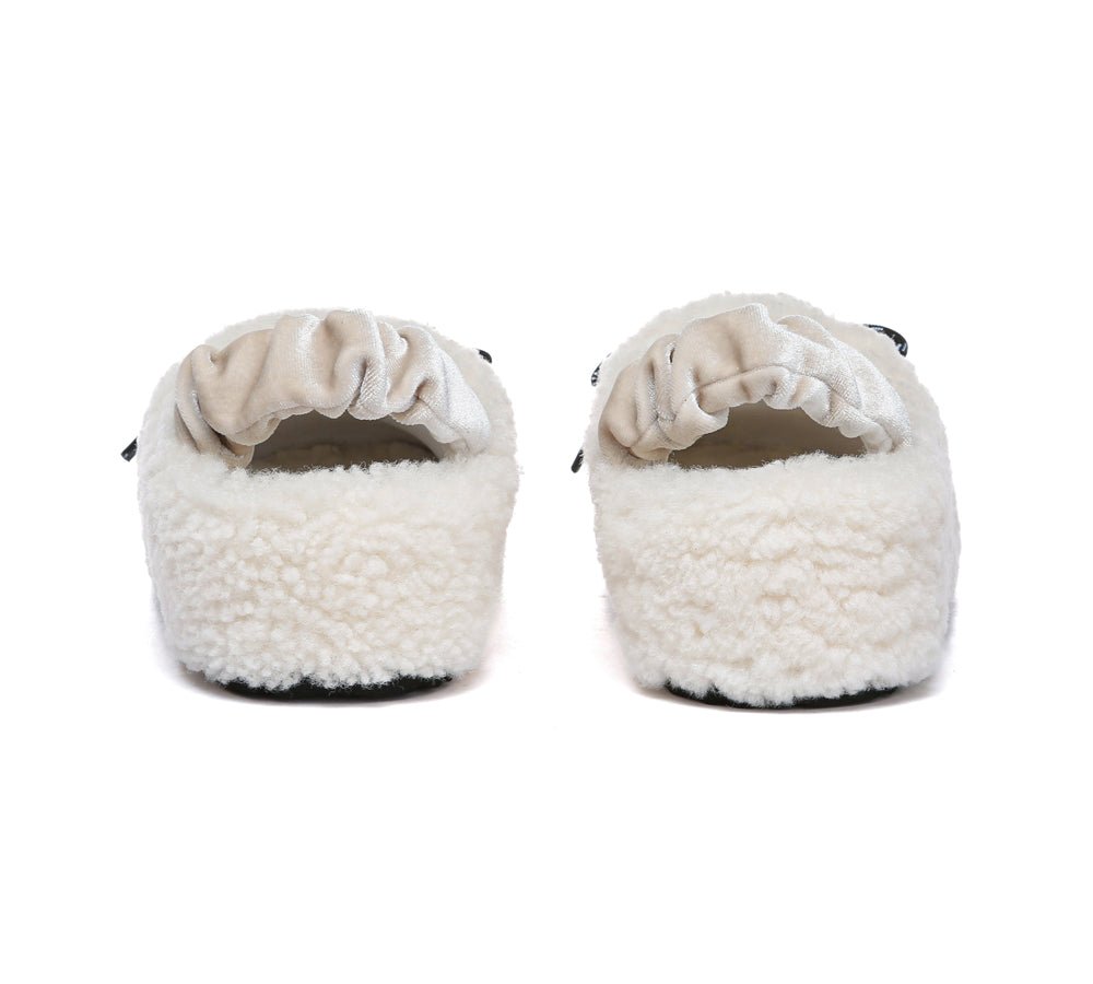 UGG Slippers Women Curly Sheepskin Wool Slingback Barrett - UGG Slippers - Cream - AU Ladies 4 / AU Men 2 / EU 35 - Uggoutlet