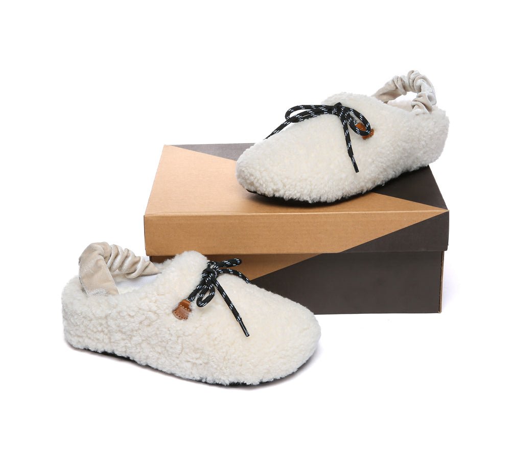 UGG Slippers Women Curly Sheepskin Wool Slingback Barrett - UGG Slippers - Cream - AU Ladies 4 / AU Men 2 / EU 35 - Uggoutlet
