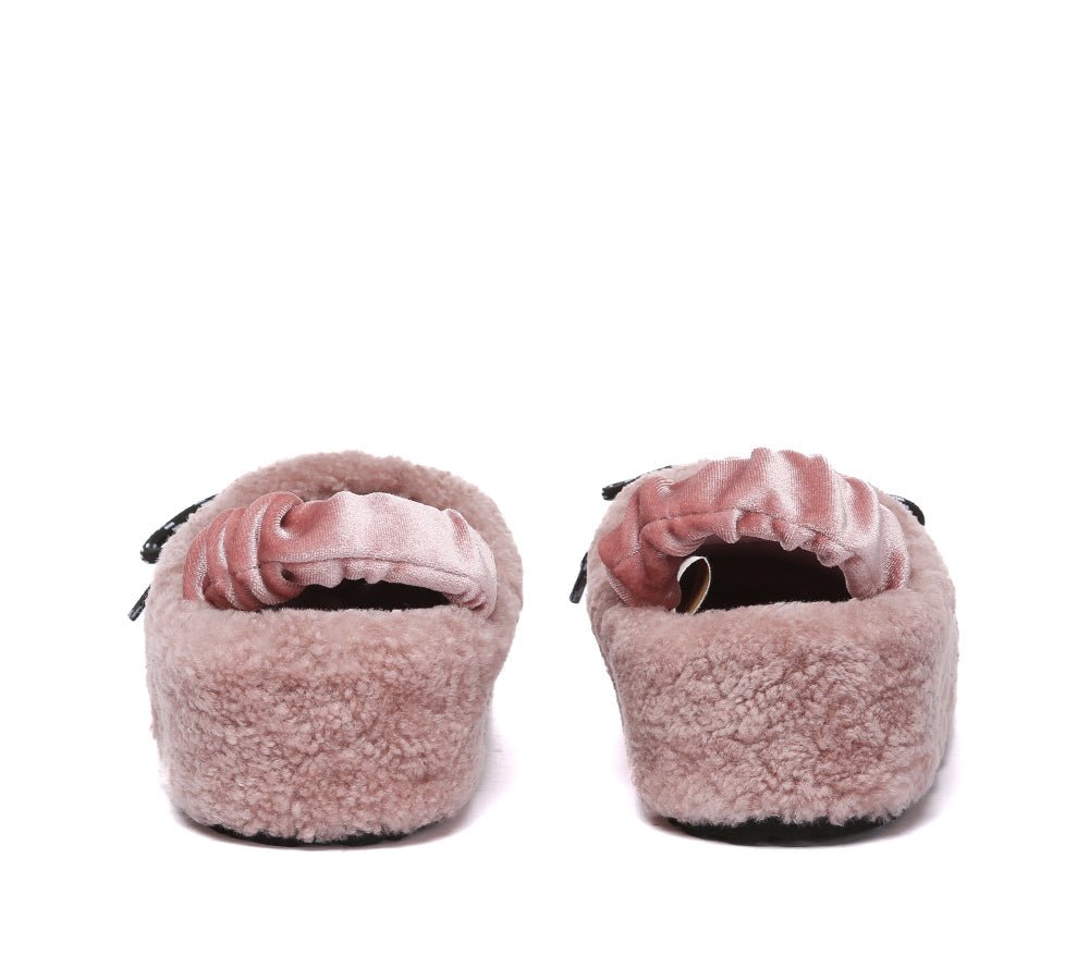 UGG Slippers Women Curly Sheepskin Wool Slingback Barrett - UGG Slippers - Dawn Pink - AU Ladies 4 / AU Men 2 / EU 35 - Uggoutlet