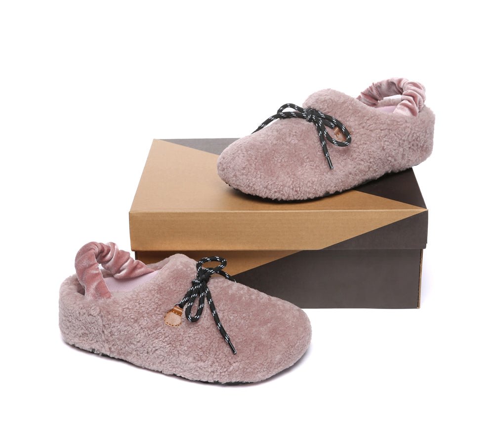 UGG Slippers Women Curly Sheepskin Wool Slingback Barrett - UGG Slippers - Dawn Pink - AU Ladies 4 / AU Men 2 / EU 35 - Uggoutlet