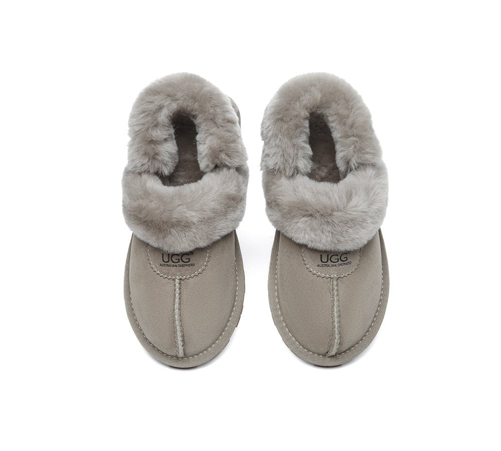 UGG Slippers Women Removable Wool Fluffy Strap Slingback Waffle - UGG Slippers - Caribou - AU Ladies 4 / AU Men 2 / EU 35 - Uggoutlet