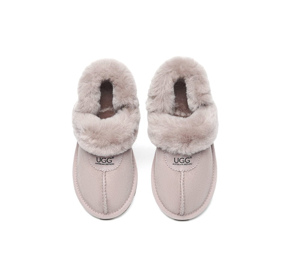 UGG Slippers Women Removable Wool Fluffy Strap Slingback Waffle - UGG Slippers - Dawn Pink - AU Ladies 10 / AU Men 8 / EU 41 - Uggoutlet