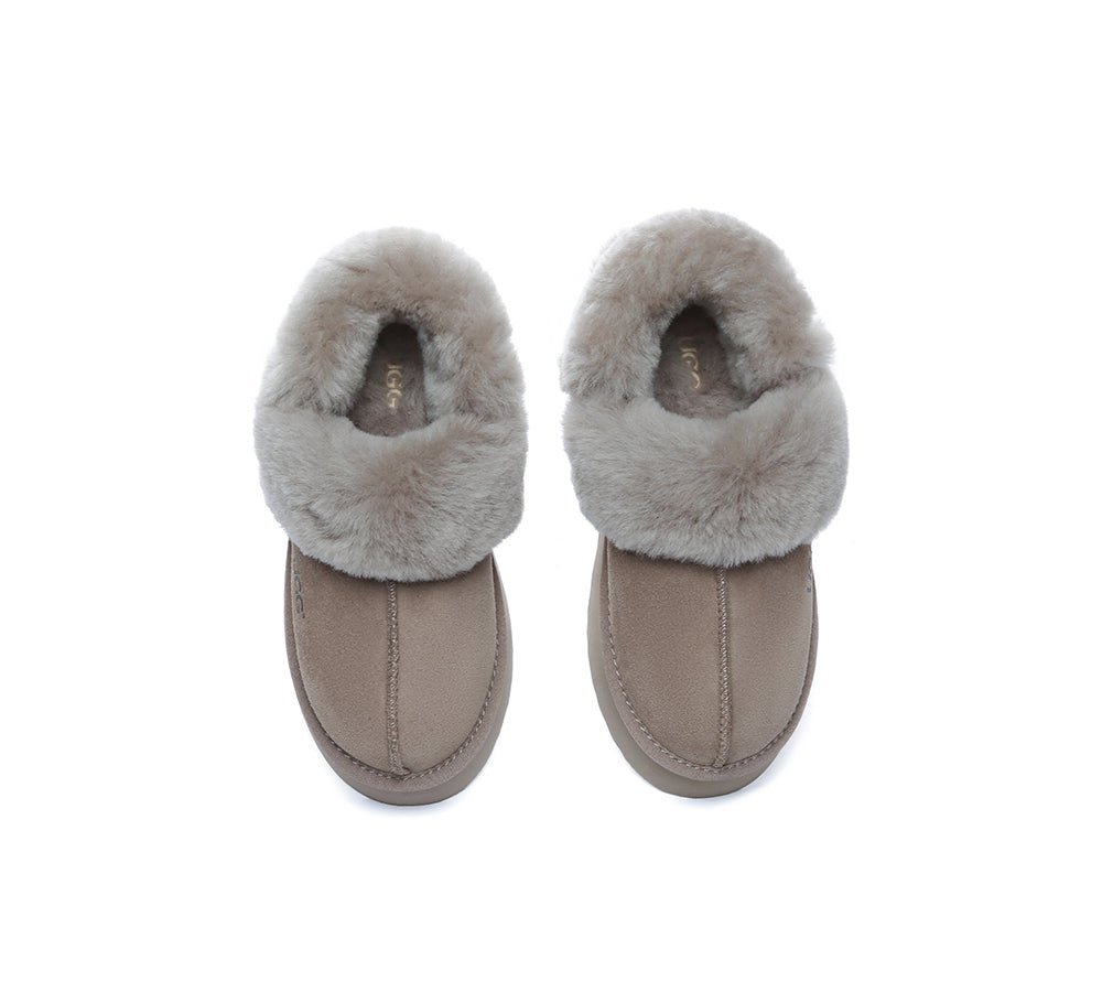UGG Slippers Women Removable Wool Strap Slingback Platform Musa - UGG Slippers - Brown - AU Ladies 4 / AU Men 2 / EU 35 - Uggoutlet