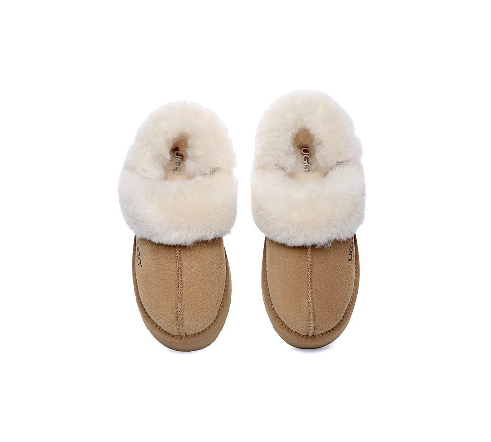 UGG Slippers Women Removable Wool Strap Slingback Platform Musa - UGG Slippers - Chestnut - AU Ladies 4 / AU Men 2 / EU 35 - Uggoutlet
