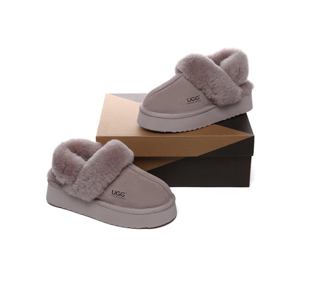 UGG Slippers Women Removable Wool Strap Slingback Platform Musa - UGG Slippers - Dawn Pink - AU Ladies 4 / AU Men 2 / EU 35 - Uggoutlet