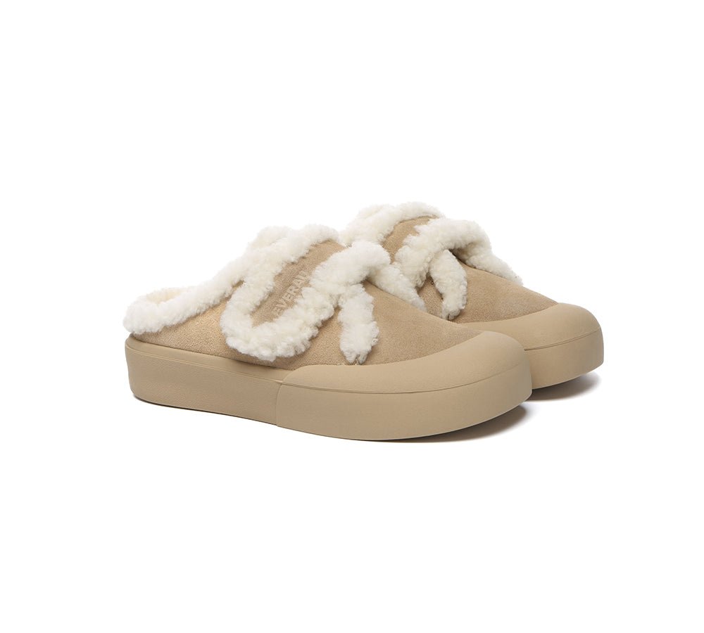 UGG Slippers Women Sheepskin Wool Adjustable Strap Shearling Lined Stacia - UGG Slippers - Sand - AU Ladies 4 / AU Men 2 / EU 35 - Uggoutlet