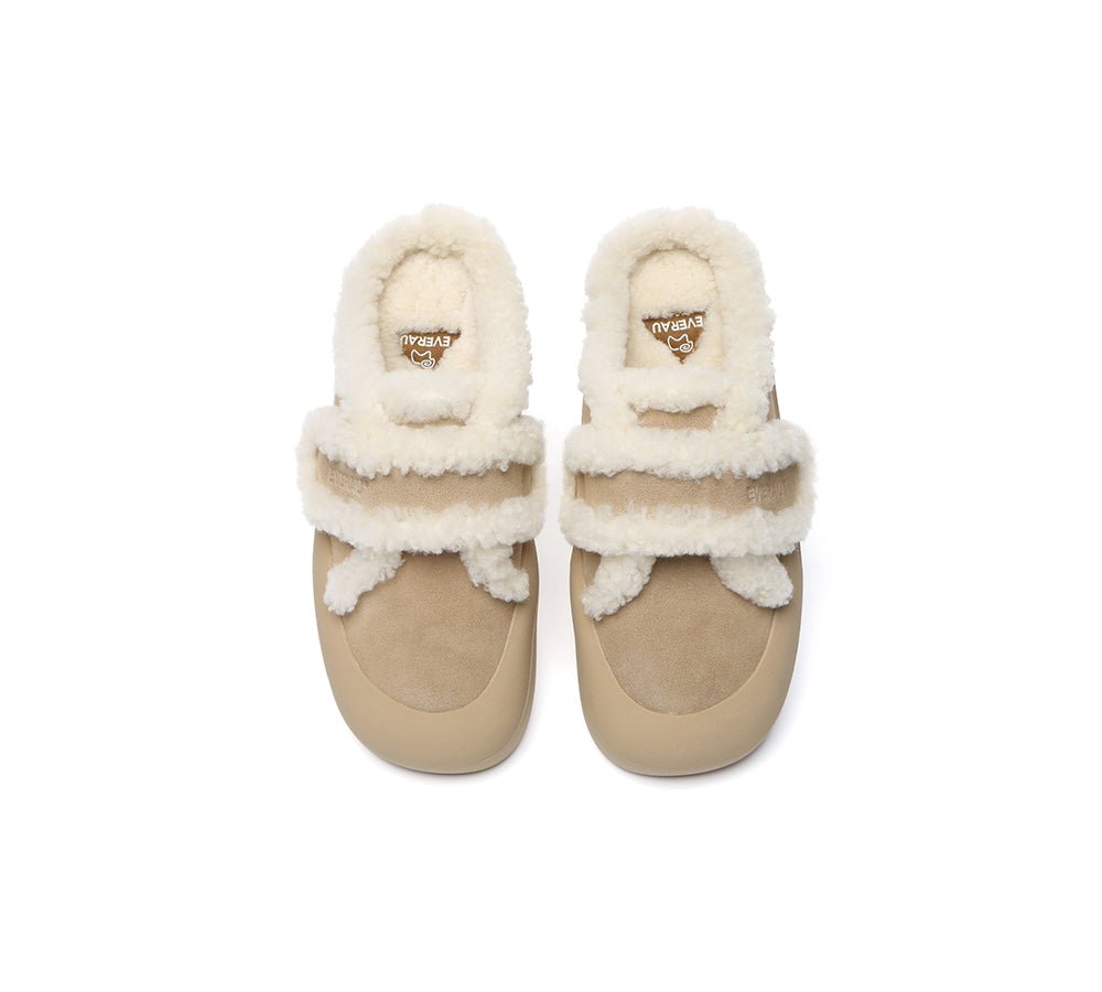 UGG Slippers Women Sheepskin Wool Adjustable Strap Shearling Lined Stacia - UGG Slippers - Sand - AU Ladies 4 / AU Men 2 / EU 35 - Uggoutlet