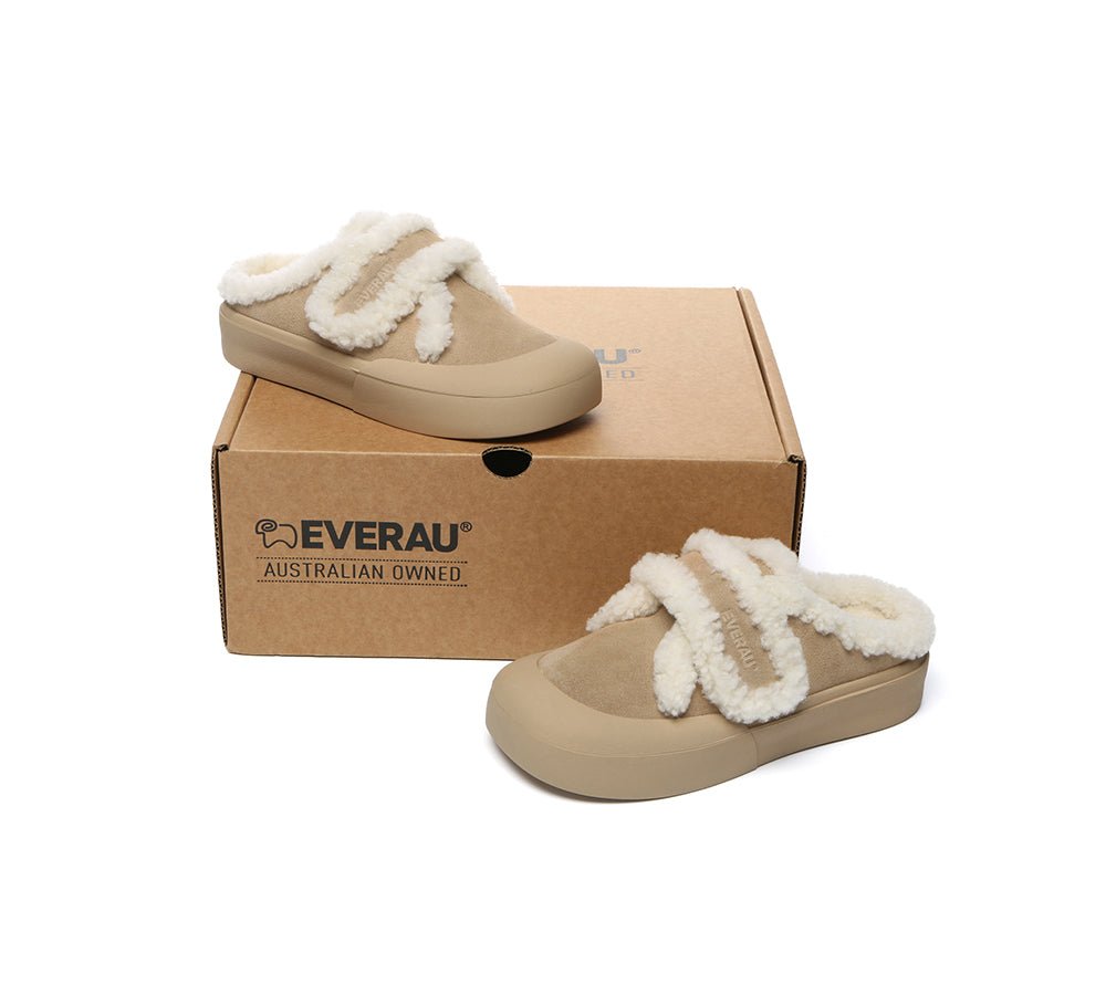 UGG Slippers Women Sheepskin Wool Adjustable Strap Shearling Lined Stacia - UGG Slippers - Sand - AU Ladies 4 / AU Men 2 / EU 35 - Uggoutlet
