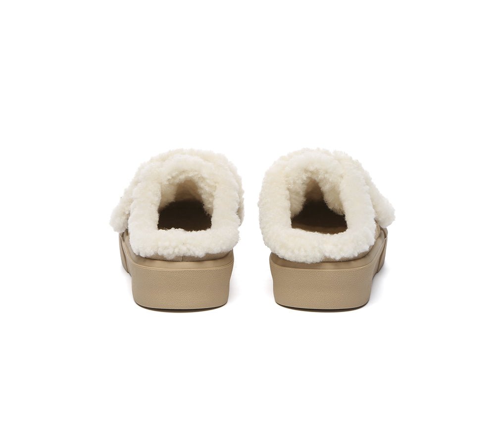 UGG Slippers Women Sheepskin Wool Adjustable Strap Shearling Lined Stacia - UGG Slippers - Sand - AU Ladies 4 / AU Men 2 / EU 35 - Uggoutlet