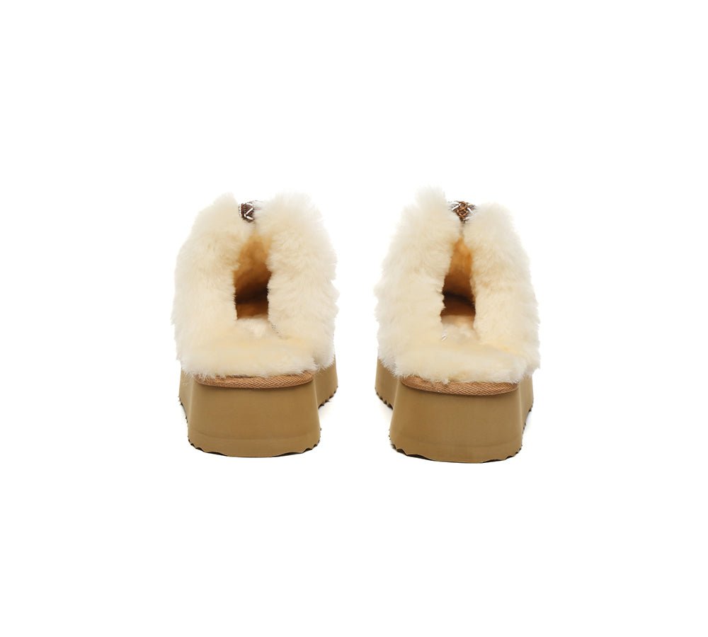 UGG Slippers Women Sheepskin Wool Platform Sammy - UGG Slippers - Chestnut - AU Ladies 4 / AU Men 2 / EU 35 - Uggoutlet
