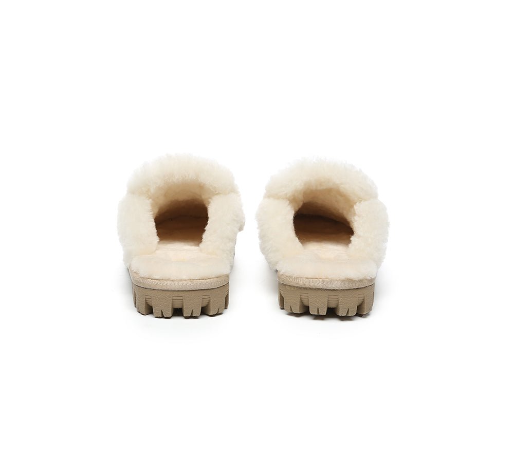 UGG Slippers Women Sheepskin Wool Shearling Lined Rilee - UGG Slippers - Sand - AU Ladies 4 / AU Men 2 / EU 35 - Uggoutlet