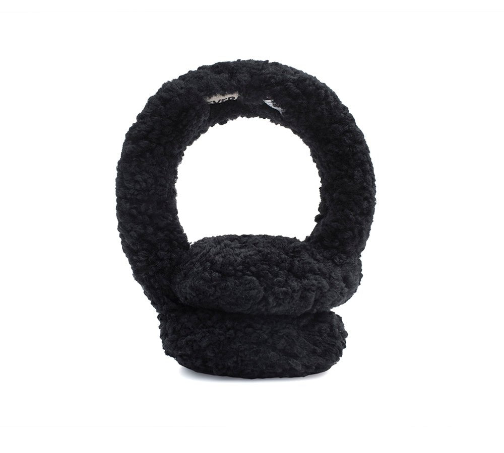 UGG Women Adjustable Sheepskin Wool Earmuff Cozette - Earmuff - Black - AU Ladies One Size / AU Men One Size / EU One Size - Uggoutlet