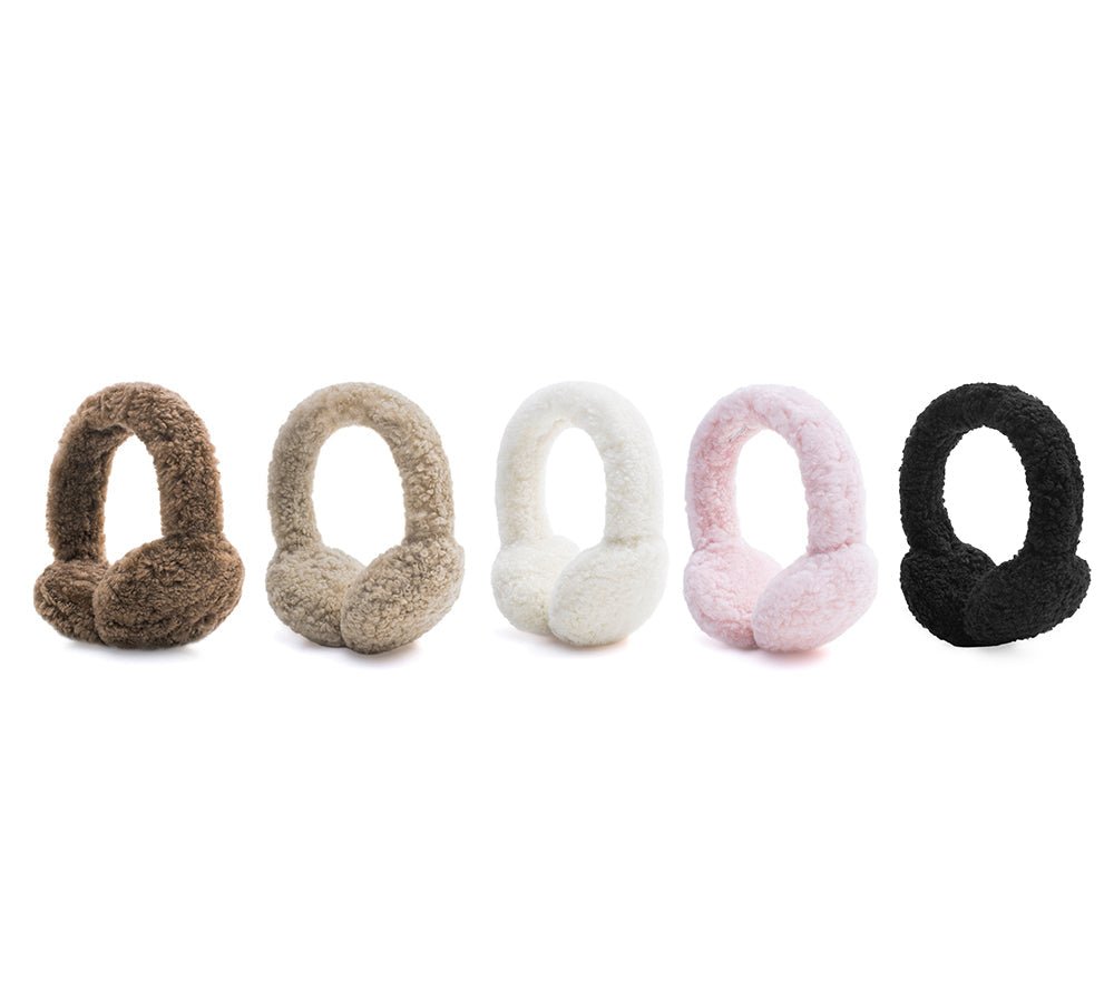 UGG Women Adjustable Sheepskin Wool Earmuff Cozette - Earmuff - Latte - AU Ladies One Size / AU Men One Size / EU One Size - Uggoutlet