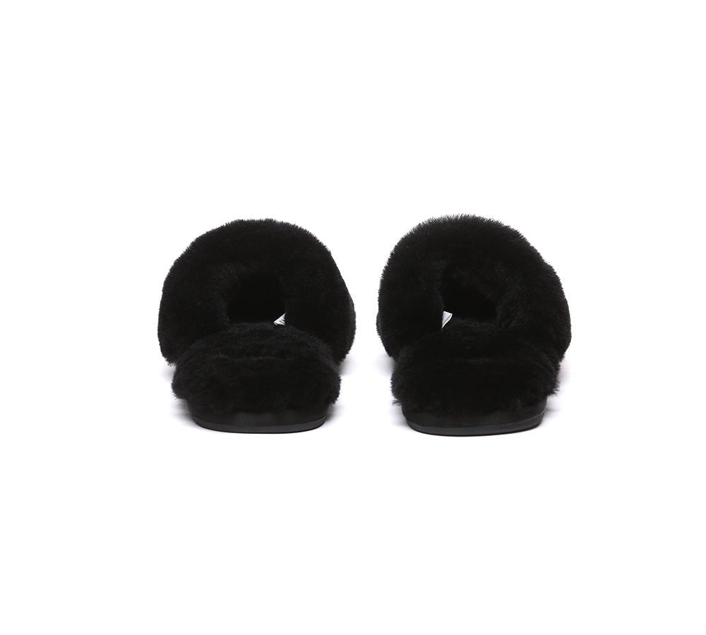 UGG Women Fluffy Slides Nala - UGG Slides - Black - AU Ladies 4 / AU Men 2 / EU 35 - Uggoutlet