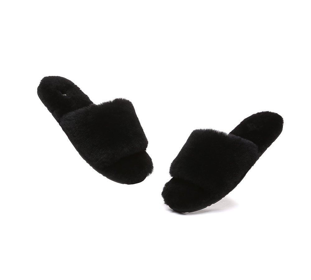 UGG Women Fluffy Slides Nala - UGG Slides - Black - AU Ladies 4 / AU Men 2 / EU 35 - Uggoutlet