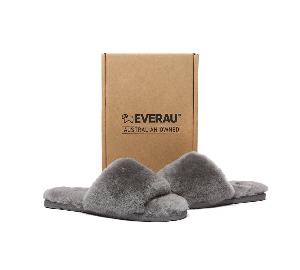 UGG Women Fluffy Slides Nala - UGG Slides - Grey - AU Ladies 4 / AU Men 2 / EU 35 - Uggoutlet