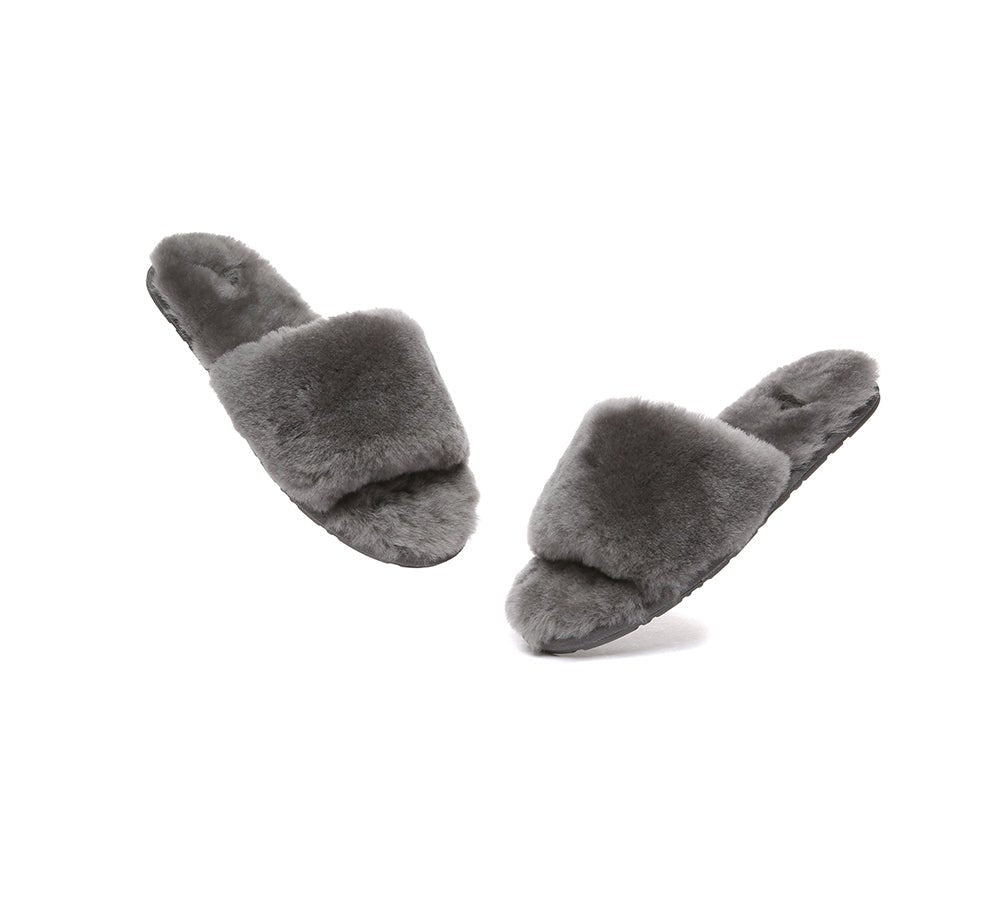 UGG Women Fluffy Slides Nala - UGG Slides - Grey - AU Ladies 4 / AU Men 2 / EU 35 - Uggoutlet