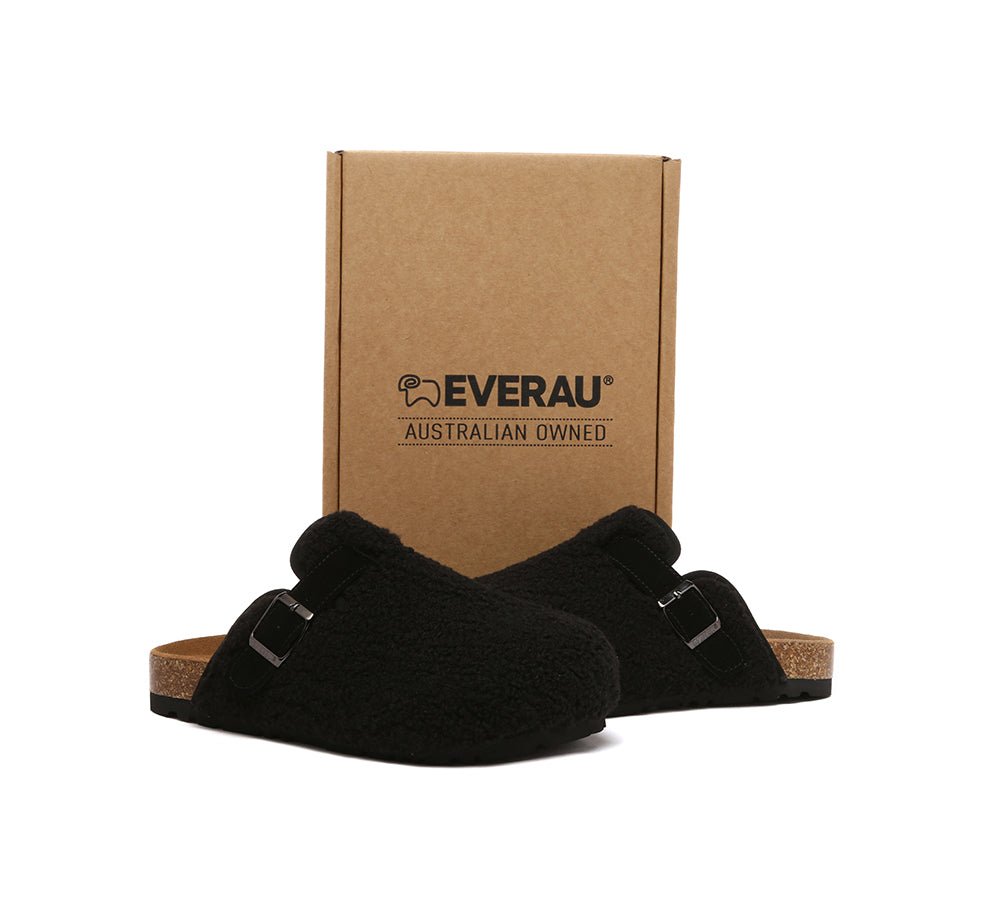 UGG Women Shearling Buckle Sandal Slides Greta - UGG Slippers - Black - AU Ladies 4 / AU Men 2 / EU 35 - Uggoutlet
