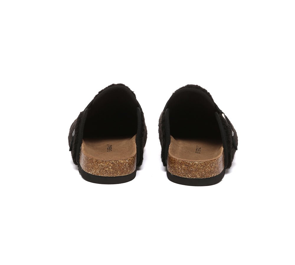 UGG Women Shearling Buckle Sandal Slides Greta - UGG Slippers - Black - AU Ladies 4 / AU Men 2 / EU 35 - Uggoutlet