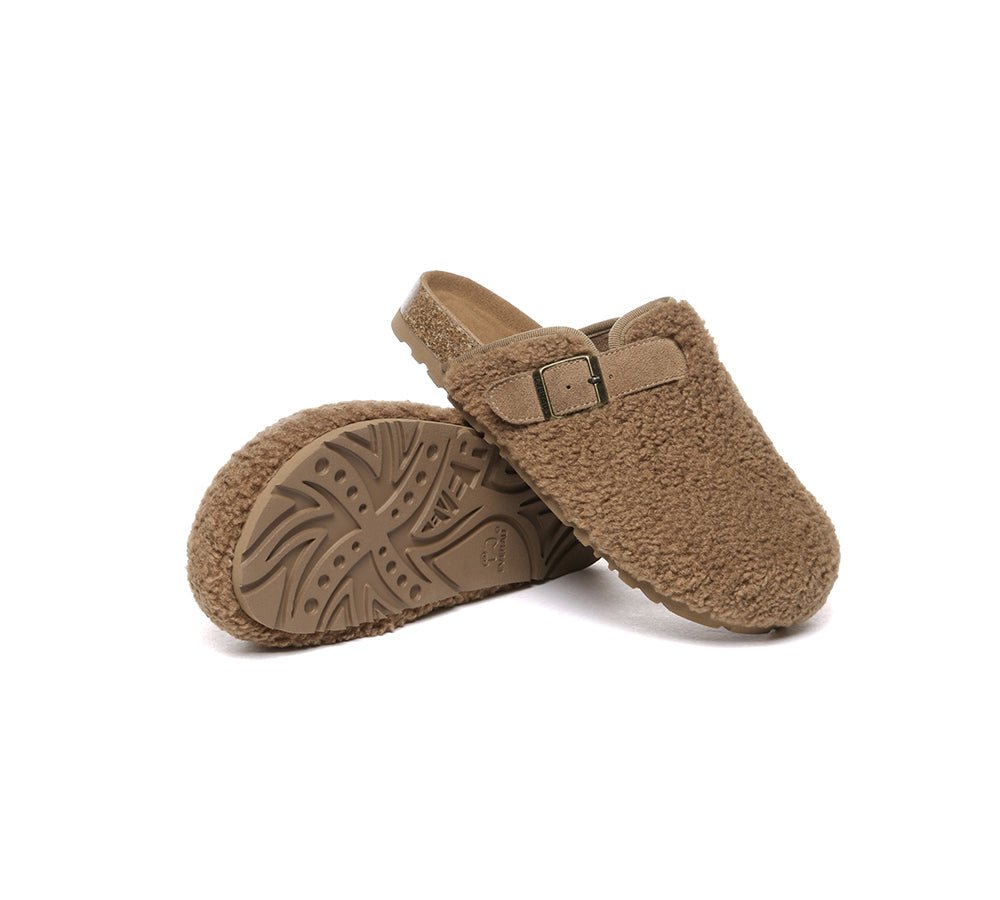 UGG Women Shearling Buckle Sandal Slides Greta - UGG Slippers - Chestnut - AU Ladies 4 / AU Men 2 / EU 35 - Uggoutlet
