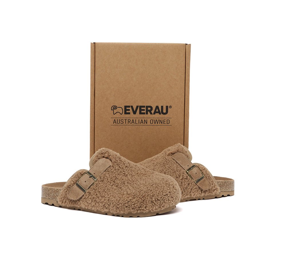 UGG Women Shearling Buckle Sandal Slides Greta - UGG Slippers - Chestnut - AU Ladies 4 / AU Men 2 / EU 35 - Uggoutlet