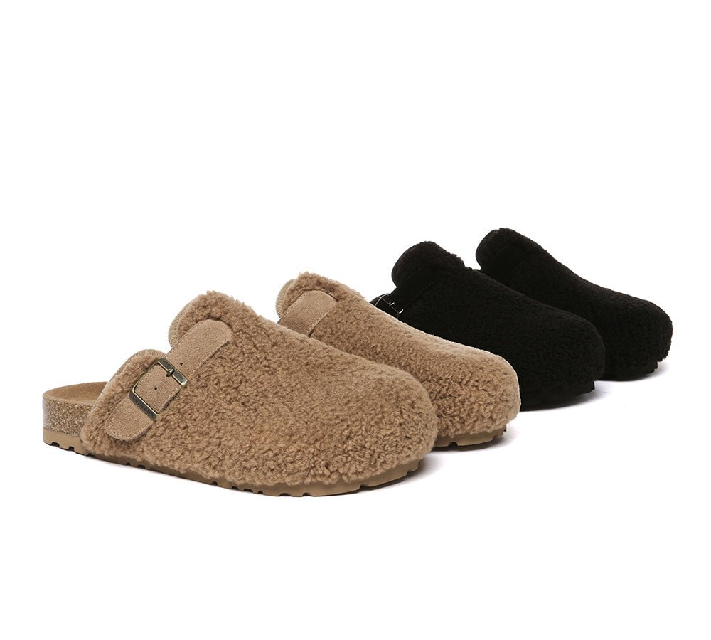 UGG Women Shearling Buckle Sandal Slides Greta - UGG Slippers - Chestnut - AU Ladies 4 / AU Men 2 / EU 35 - Uggoutlet