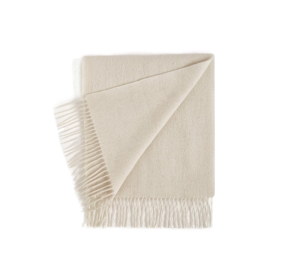 Urban UGG 100% Wool Plain Scarf Fedora - Scarf - Beige White - One Size - Uggoutlet