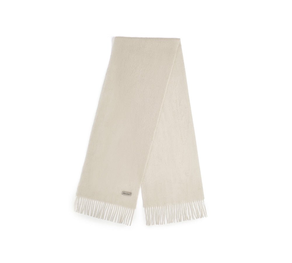 Urban UGG 100% Wool Plain Scarf Fedora - Scarf - Beige White - One Size - Uggoutlet