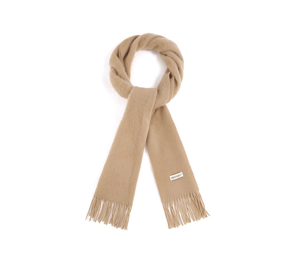 Urban UGG 100% Wool Plain Scarf Fedora - Scarf - Camel - One Size - Uggoutlet