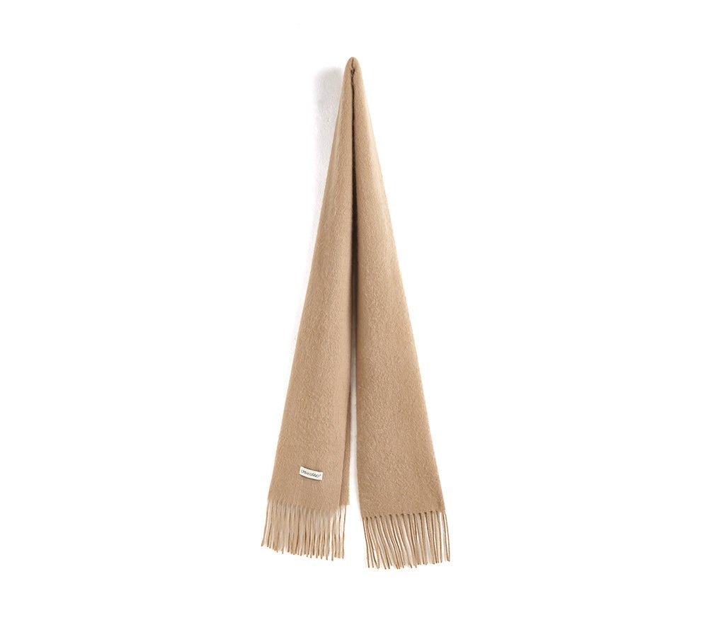 Urban UGG 100% Wool Plain Scarf Fedora - Scarf - Camel - One Size - Uggoutlet