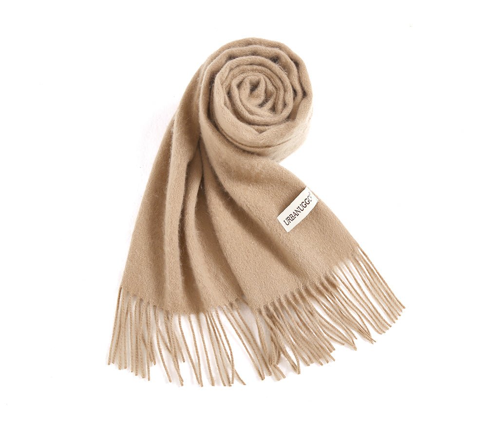 Urban UGG 100% Wool Plain Scarf Fedora - Scarf - Camel - One Size - Uggoutlet