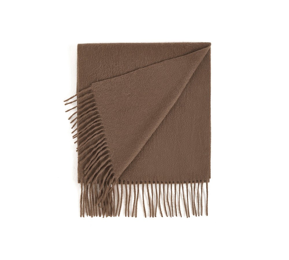 Urban UGG 100% Wool Plain Scarf Fedora - Scarf - Dark Brown - One Size - Uggoutlet