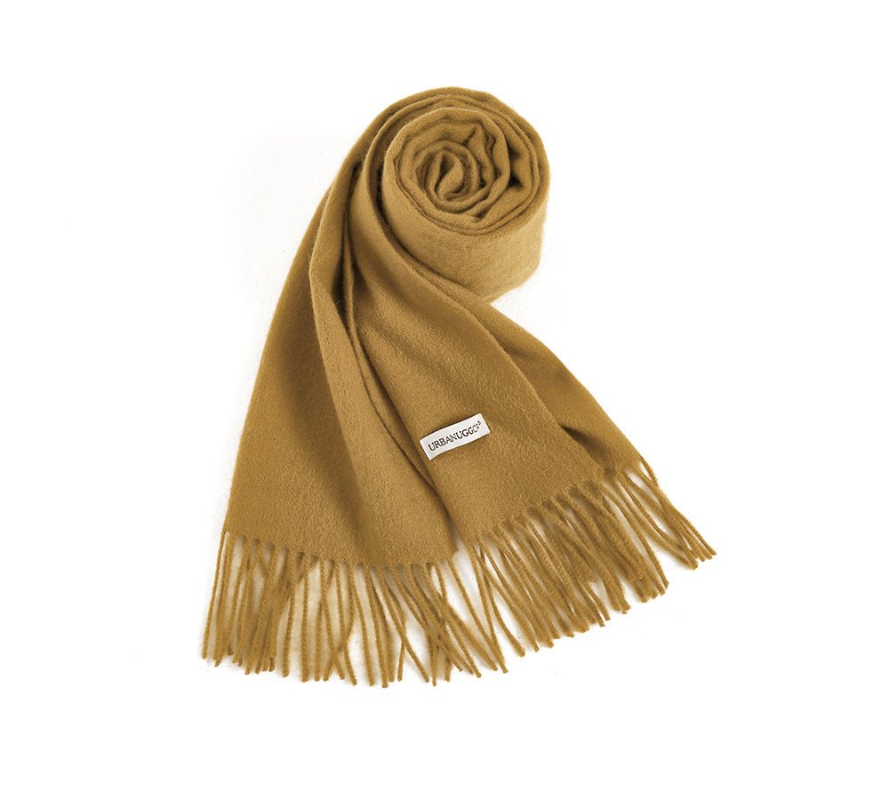 Urban UGG 100% Wool Plain Scarf Fedora - Scarf - Dark Goldenrod - One Size - Uggoutlet