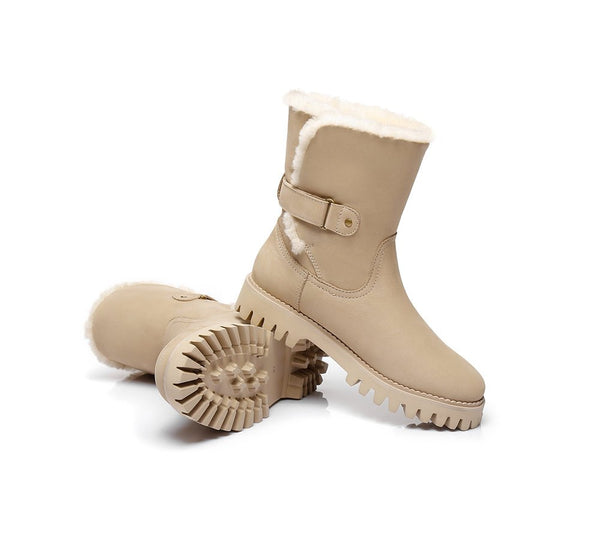 Urban UGG Boots Women Fashion Mid Calf Tina - UGG Boots - Sand - 35 - Uggoutlet
