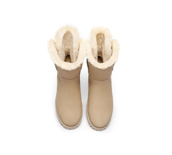Urban UGG Boots Women Fashion Mid Calf Tina - UGG Boots - Sand - 35 - Uggoutlet