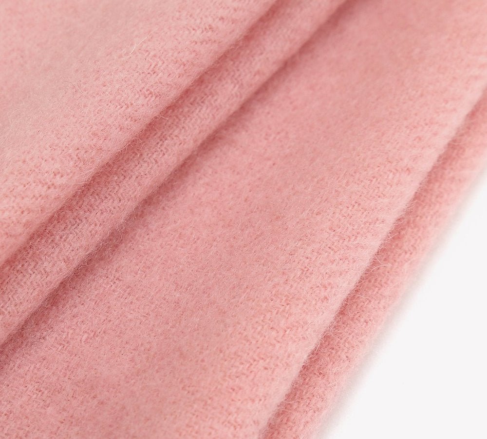 Urban UGG® Urban 100% Wool Scarf Plain Color - Scarf - Light Pink - One Size - Uggoutlet