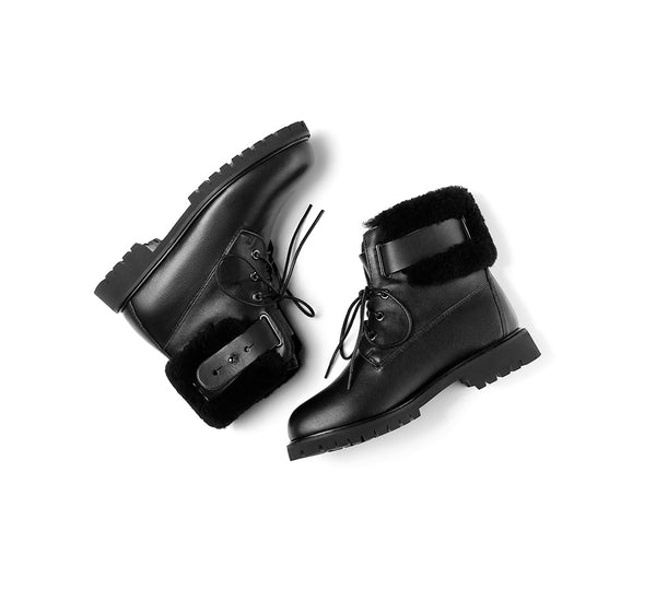 Urban Women Boots Lace Up Fashion Martin - UGG Boots - Black - AU Ladies 4 / AU Men 2 / EU 35 - Uggoutlet