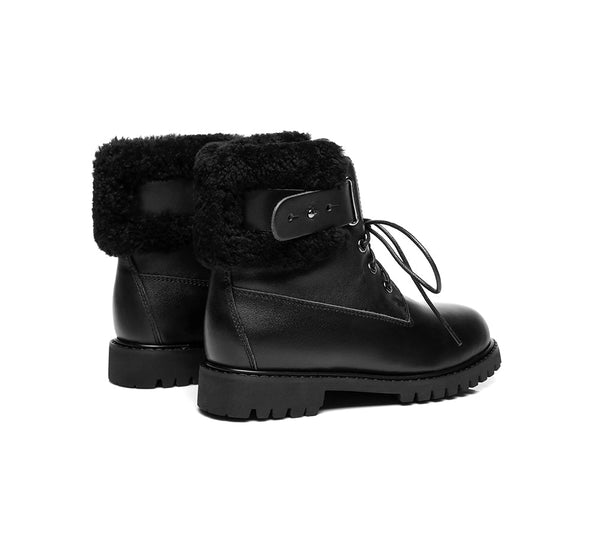 Urban Women Boots Lace Up Fashion Martin - UGG Boots - Black - AU Ladies 4 / AU Men 2 / EU 35 - Uggoutlet