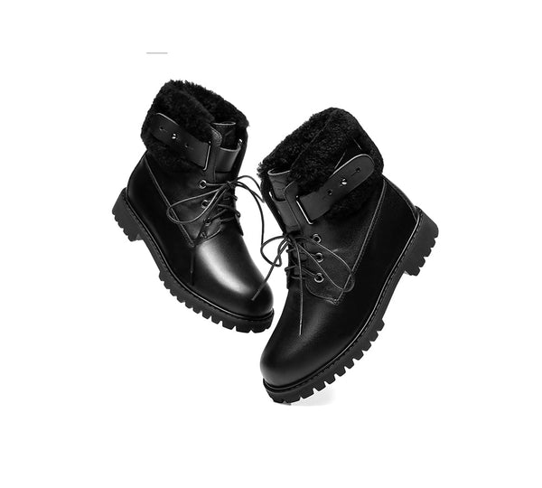 Urban Women Boots Lace Up Fashion Martin - UGG Boots - Black - AU Ladies 4 / AU Men 2 / EU 35 - Uggoutlet