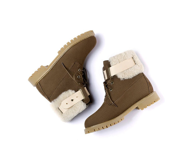 Urban Women Boots Lace Up Fashion Martin - UGG Boots - Chocolate - AU Ladies 4 / AU Men 2 / EU 35 - Uggoutlet