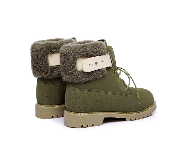Urban Women Boots Lace Up Fashion Martin - UGG Boots - Green - AU Ladies 4 / AU Men 2 / EU 35 - Uggoutlet
